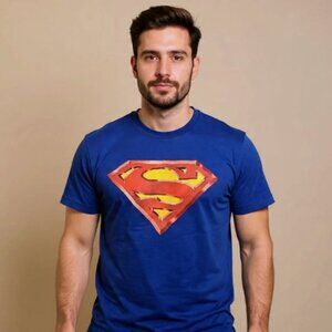 Superman Logo Blue T-Shirt - Royal Blue - New